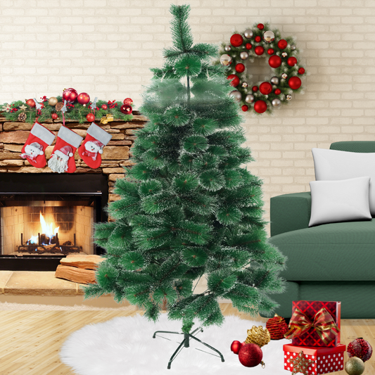 Brad Artificial de Craciun, Inaltime 180cm, Suport Metalic Inclus, Diametru 105cm, Verde