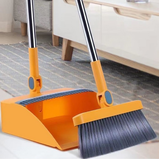 Set Curatenie Matura si Faras, Coada Lunga, Model Rotativ si Clasic, Zimti Curatare Par, Otel Inoxidabil, Albastru/Potrocaliu